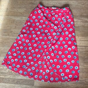 J. Crew Pink Floral A-Line Skirt